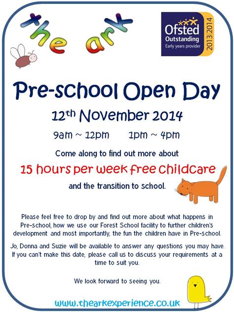 Pre School Open Day The Ark Experience