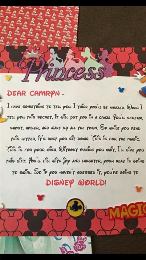 Reveal Letter Disney Trip Surprise Disney Trip Reveal Surprise