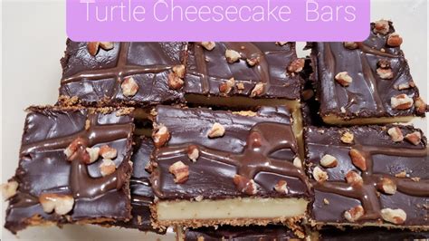 Turtle Cheesecake Bars Simple Easy Recipe YouTube