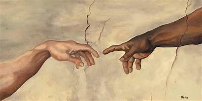 God Touching Painting Finger Michelangelo Hand Adam