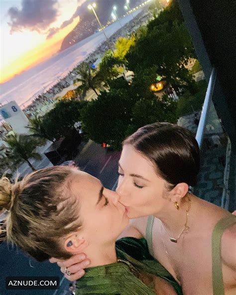 ashley benson and cara delevingne share a lesbian kiss for stand up to cancer campaign aznude