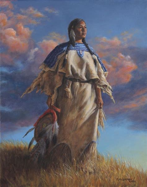 Lakota Painting Lakota Woman By Kim Lockman With Images Native