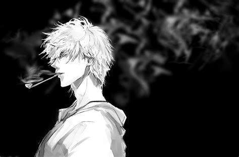 Anime Boy Smoking Sad Anime Aesthetics Flcl Sad Anime Png Clipart The