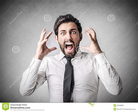 Desperate Businessman Stock Photo Image Of Mouth Angry 46938684