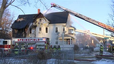 Springfield Firefighters Working To Put Out House Fire Youtube