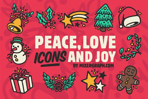 Peace Love Icons And Joy Mixergraph
