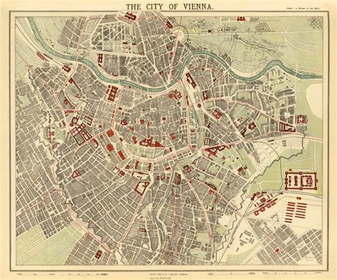 Vienna Map Old Map Of Vienna Print Wien Map Old City Map Etsy