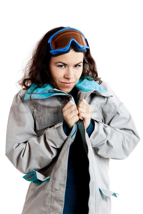 Girs Dressed For Winter Sports Stock Image Colourbox