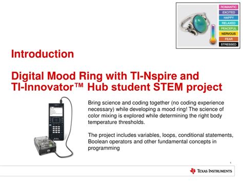 Ppt Introduction Digital Mood Ring With Ti Nspire And Ti Innovator