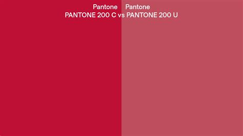 Pantone 200 C Vs Pantone 200 U Side By Side Comparison
