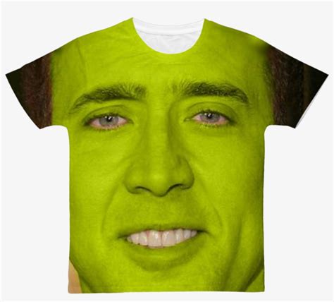 Nicolas Cage As Shrek ﻿classic Sublimation Adult T Shirt Nicolas Cage