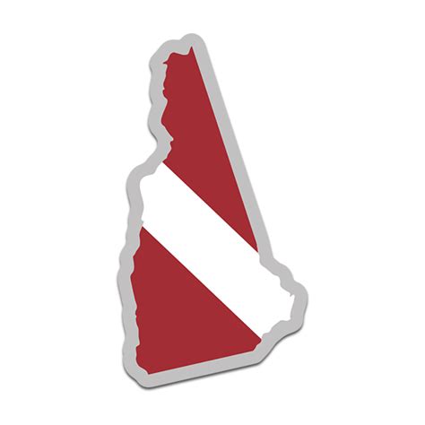 New Hampshire State Shaped Dive Flag Decal Nh Map Vinyl Sticker