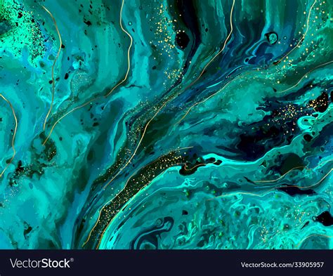 Green Marble And Gold Abstract Background Texture Vector Image