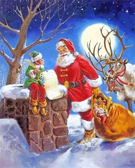 Christmas Santa Claus Paint By Numbers Painting By Numbers