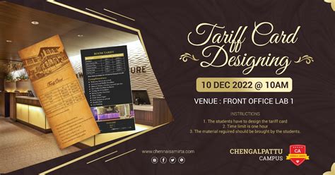 Tariff Card Designing Competition At Chengalpattu Campus Caiihm