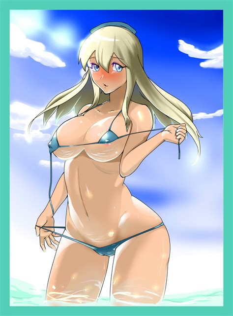 Atago Kancolle Kantai Collection Absurdres Highres 10s 1girl Areola Slip Bikini Blonde