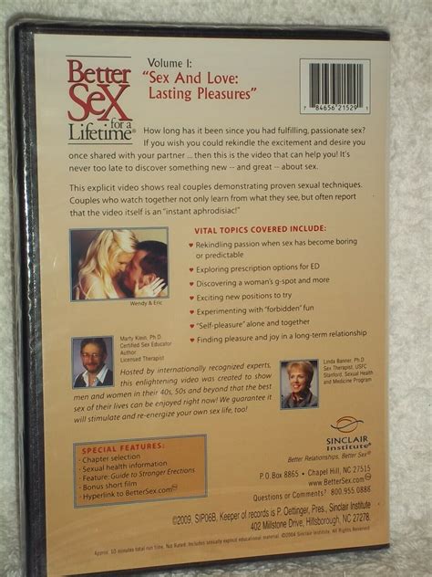 Better Sex For A Lifetime Sex And Love Lasting Pleasures Dvd Sinclaire Education 784656215291 Ebay