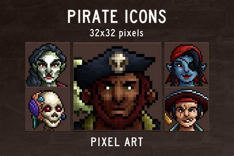 Pirate 32x32 Icons Pixel Art Download