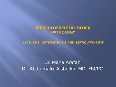 Pptx Musculoskeletal Block Pathology Lecture 3 Osteomyelitis And