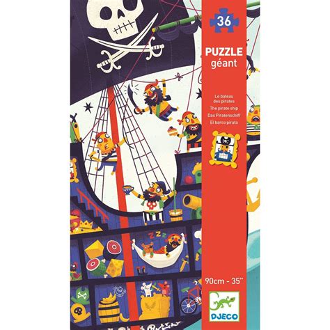 Giant Puzzle Pirate Ship 36pcs Djeco The Curious Bear Toy