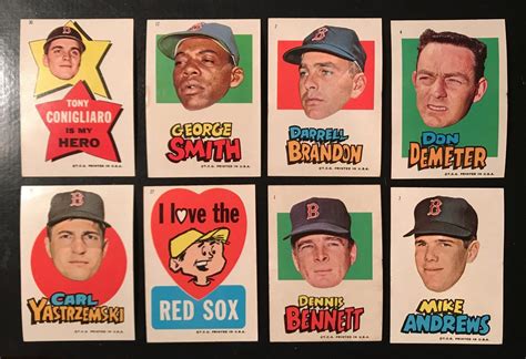 Todays Find 1967 Topps Red Sox Stickers Tony Conigliaro Is My Hero
