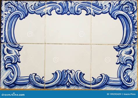 Blue Tiles Of Portuguese Plaque Stock Image Image Of Artistic Tiles