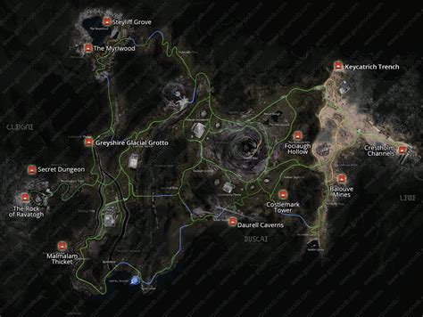Dungeon Locations Map in Final Fantasy XV