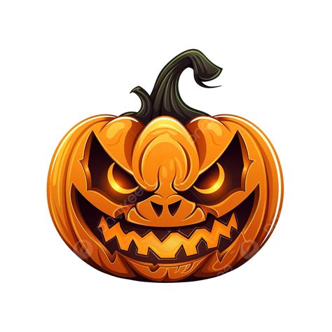Halloween Pumpkin Face Evil Grin Horror Symbol Vector Illustration