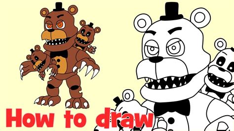 How To Draw Adventure Nightmare Freddy Fnaf World Fnaf4 Animatronics