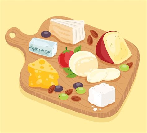 Plateau De Fromages Dessin La Main Vecteur Gratuite