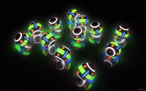 Wallpaper Lights Neon Glass Circle Balls Light Background