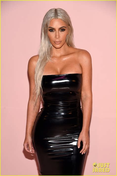 kim kardashian rocks platinum hair and skin tight dress for nyfw event photo 3951558 2017 new