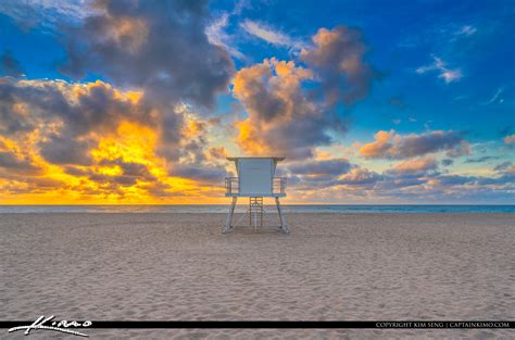 Singer Island Beach Sunrise Lifeguard Tower At Beach Hdr Photography