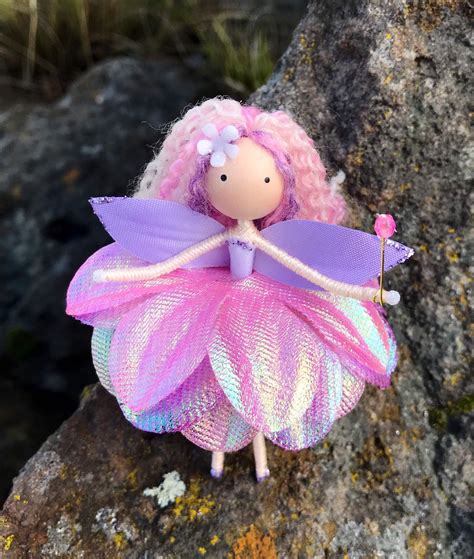 Mini Fairy Doll Flower Fairy Lavender With Iridescent Etsy Flower