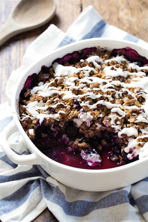 Simple Oat And Pecan Blueberry Crisp Recipe Pinch Of Yum