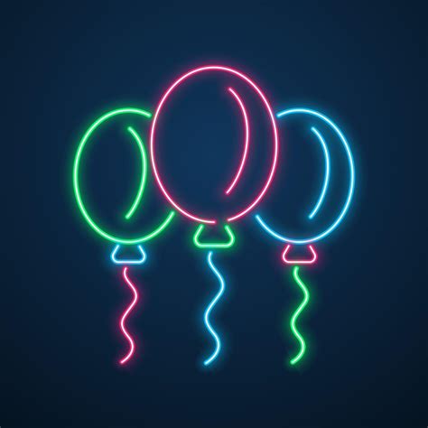 Neon Light Balloon Party Vector 2497381 Vector Art At Vecteezy