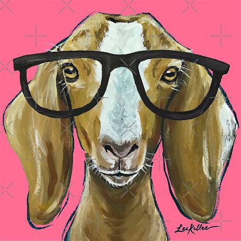 Goat With Glasses Art By Leekellerart Redbubble