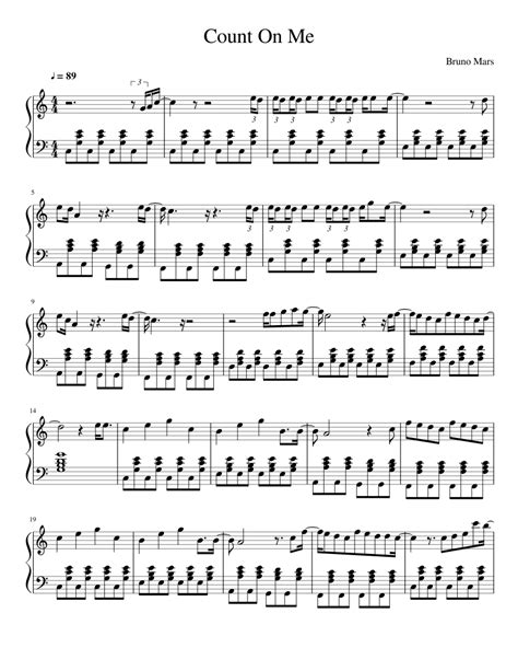 Count On Me Sheet Music For Piano Solo
