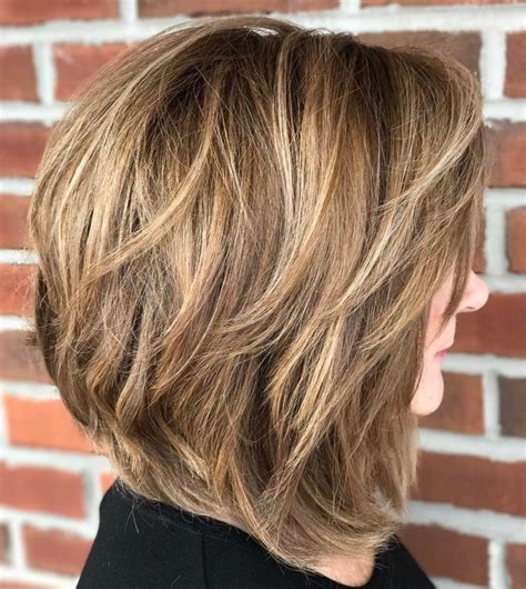 Honey Brown Bob With Medium Textured Layers Trendy Layered Bob Haircuts