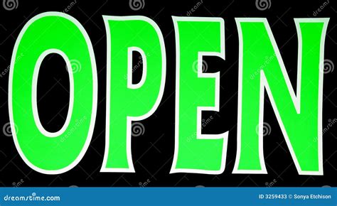 Neon Green Open Sign Royalty Free Stock Photography