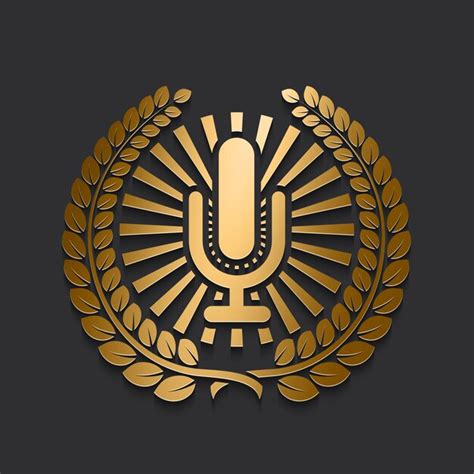 Premium Vector Gold Microphone Logo