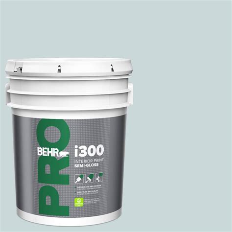 BEHR PRO 5 Gal PPU13 16 Offshore Mist Semi Gloss Interior Paint