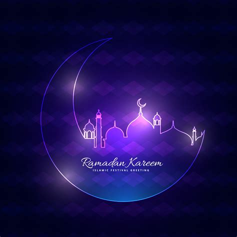 Muslims fast during the day during ramadan. glowing ramadan backgorund with moon and mosque - Download Free Vector Art, Stock Graphics & Images