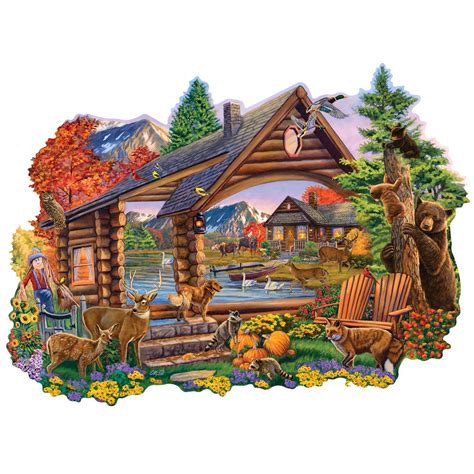 Autumn Retreat 750 Piece Shaped Jigsaw Puzzle Bits And Pieces