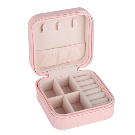 jewelry case travel pu leather box portable storage for rings earrings 海外輸入