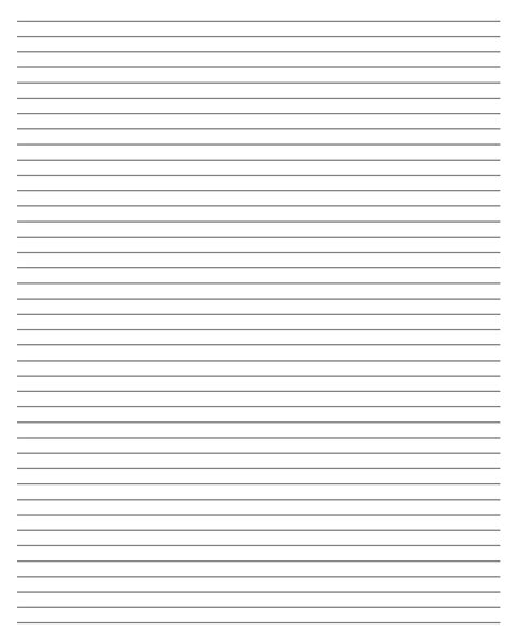 A4 Size Lined Paper With Narrow Black Lines Pale Yellow Printable