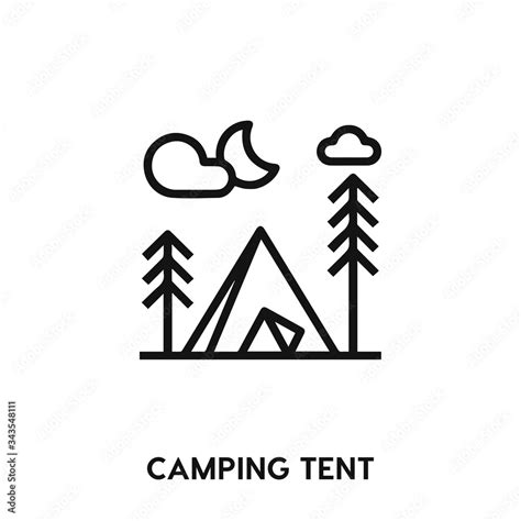 Camping Tent Icon Vector Camping Travel Icon Vector Symbol