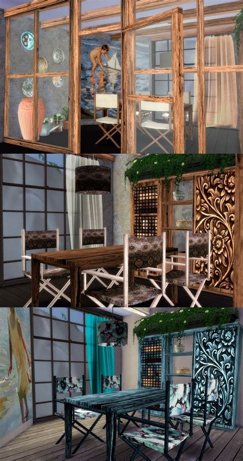 Столовая Ibiza Dining Set By Pqsim4 Мебель для Sims 4 Каталог