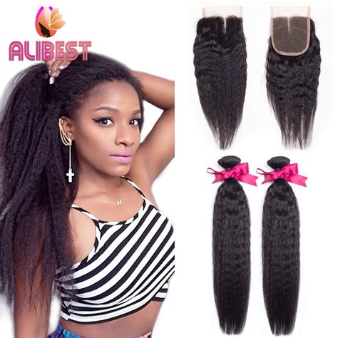 Malaysia Virgin Hair Kinky Straight Coarse Yaki 2 Bundles Human Hair