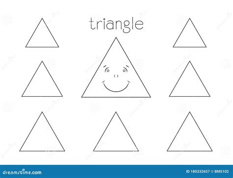 Triangle Shape Coloring Page Stock Illustration Illustration Of Easy
